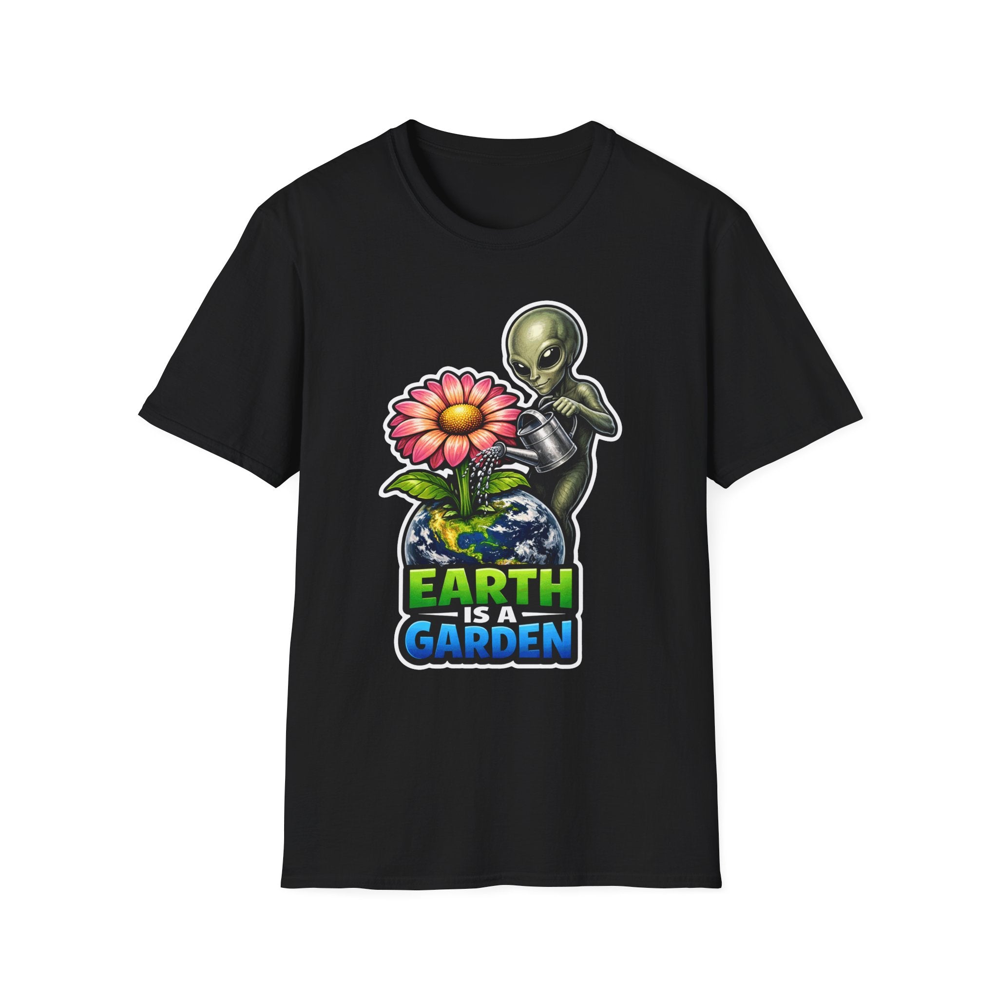 Earth Is a Garden Funny Alien Gardener T-Shirt | Cosmic Encounters Collection by PetPulse