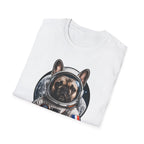 Frenchie’s First Lunar Flight Funny Astronaut French Bulldog T-Shirt | Cosmic Encounters Collection by PetPulse