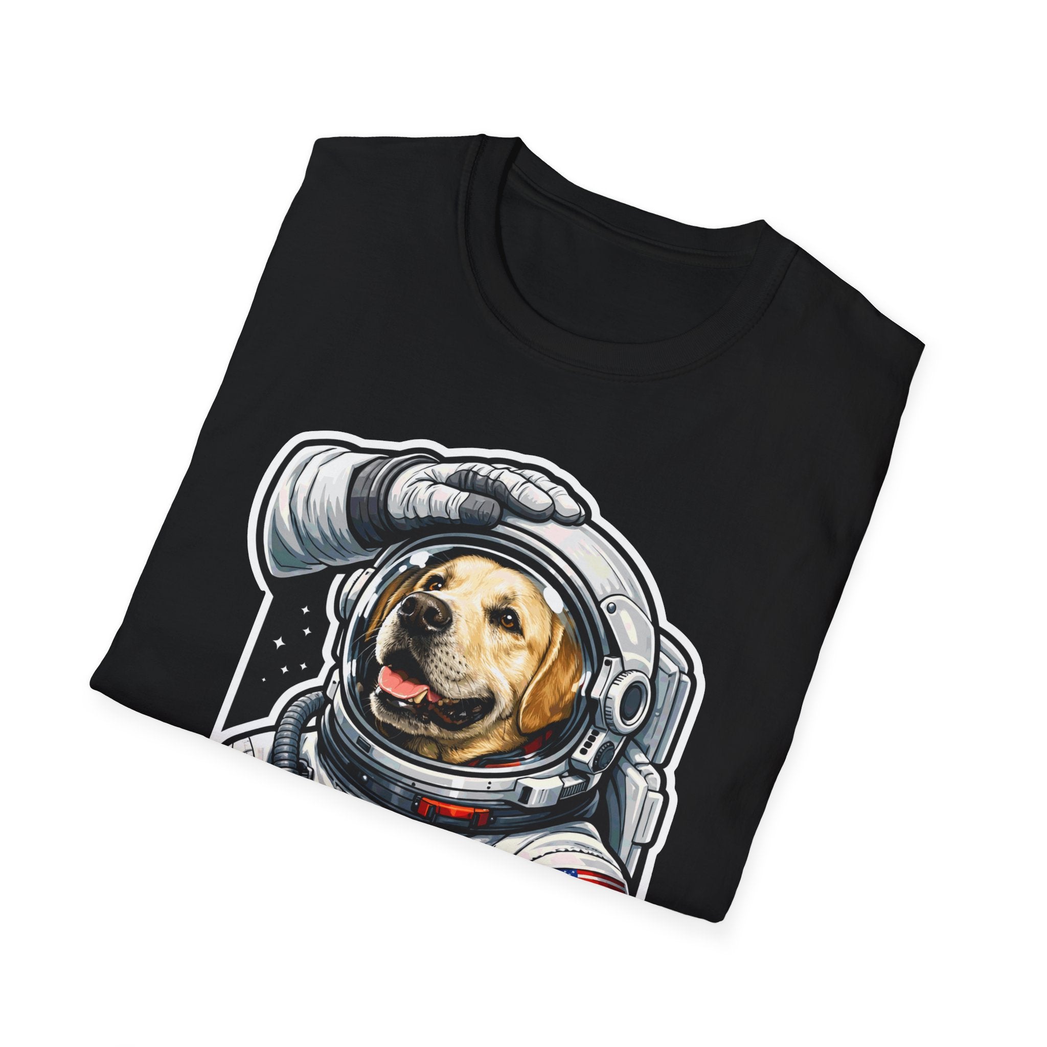 Moon's First Good Boy T-Shirt — Astronaut Dog Space Tee Moon’s First Good Boy Funny Astronaut Labrador T-Shirt | Cosmic Encounters Collection by PetPulse