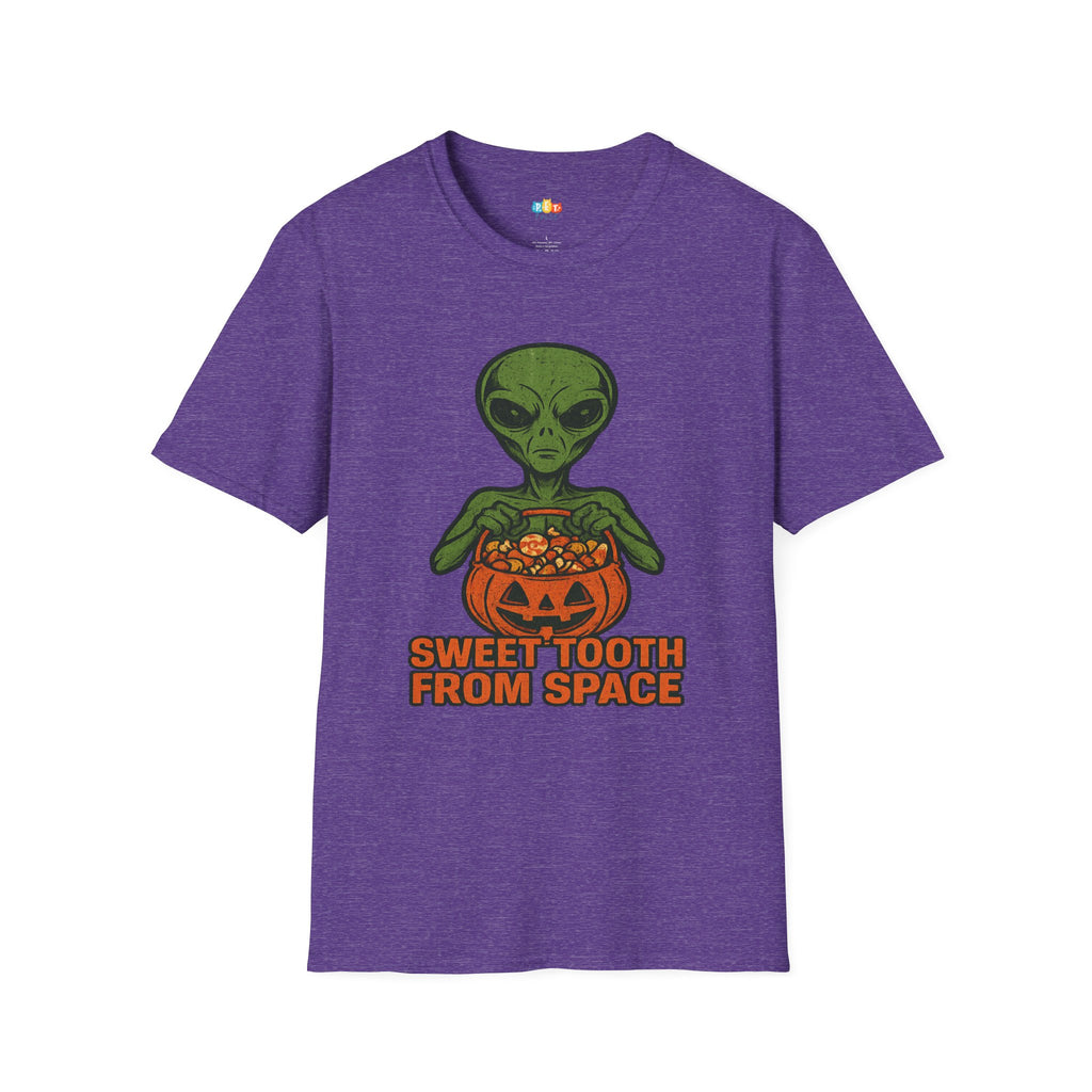 Sweet Tooth From Space Alien Halloween T-Shirt - Funny UFO Trick or Treat Candy Sci-Fi Tee