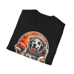 Fetching Red Rocks Funny Dalmatian Astronaut T-Shirt | Cosmic Encounters Collection by PetPulse