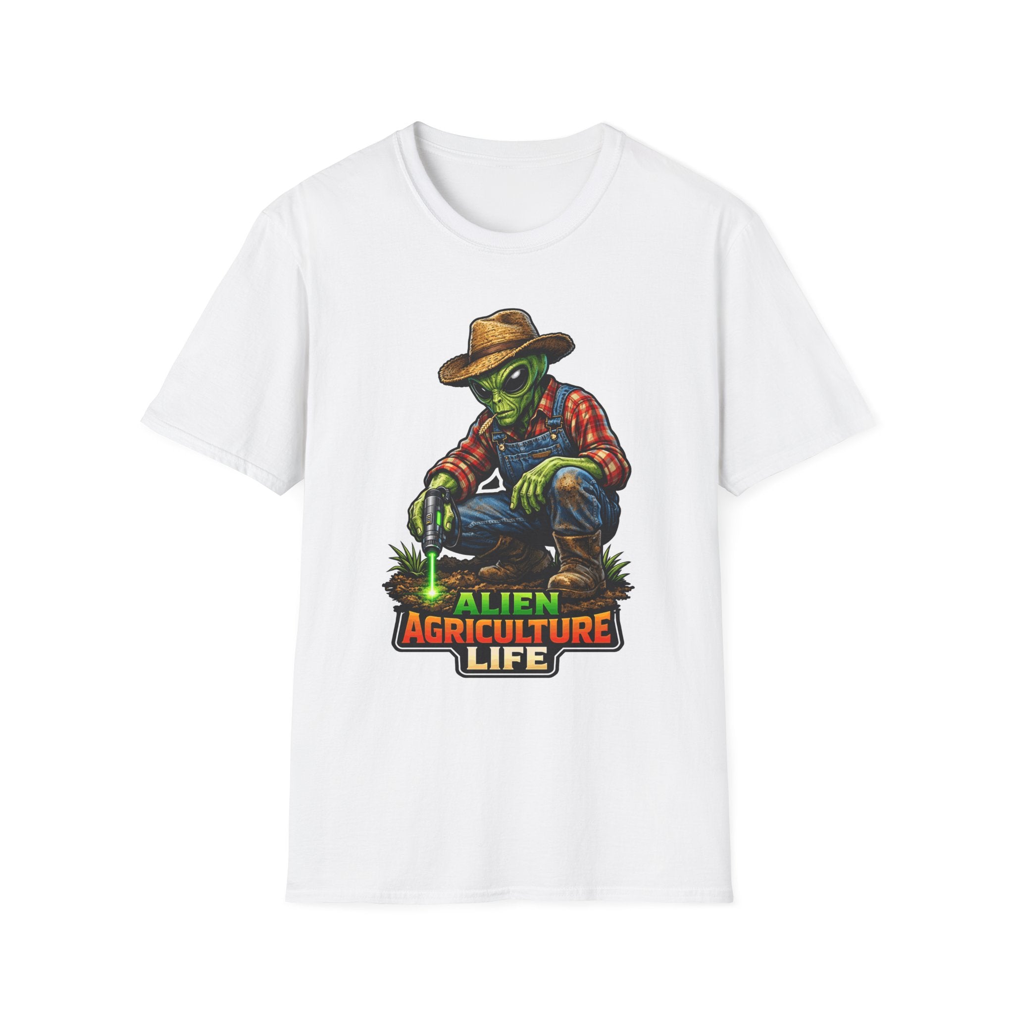 Alien Agriculture Life Funny Alien Farmer T-Shirt | Cosmic Encounters Collection by PetPulse
