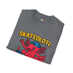 Skateolotl Rad Axolotl Skateboard T-Shirt - Funny Animal Pun Skater Cool Street Style Skateboarding Tee