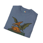 Dinner Is Served Pterodactyl Thanksgiving T-Shirt - Funny Flying Dinosaur Turkey Day Prehistoric Holiday Feast Tee