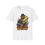 Leave Gun Take Corn Funny Mobster Chicken T-Shirt | Tommy Gun Rooster With Corn Graphic Tee for Chicken Owners | PetPulse