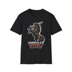 Unbridled Steel Action Hero Horse T-Shirt | Medieval Warrior Sword-Wielding Horse Graphic Tee | Mane Event Collection by PetPulse