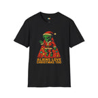 Aliens Love Christmas Too Santa UFO T-Shirt - Funny Holiday Alien Abduction Beam Santa Claus Space Tee