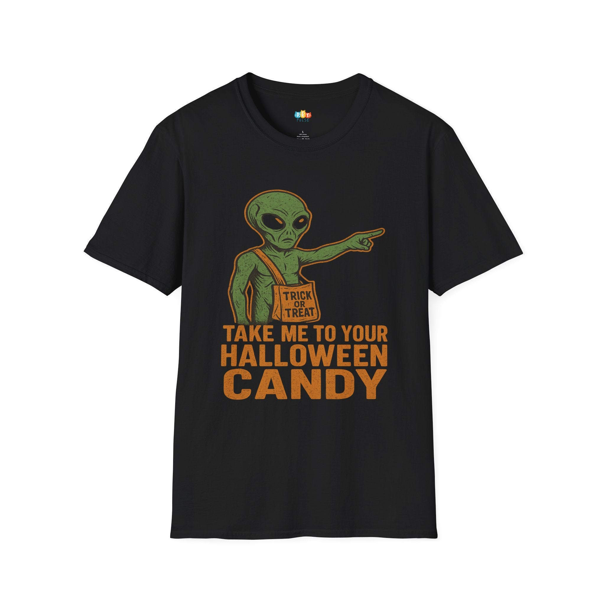 Take Me To Your Halloween Candy Alien T-Shirt - Funny UFO Sci-Fi Halloween Trick or Treat Tee