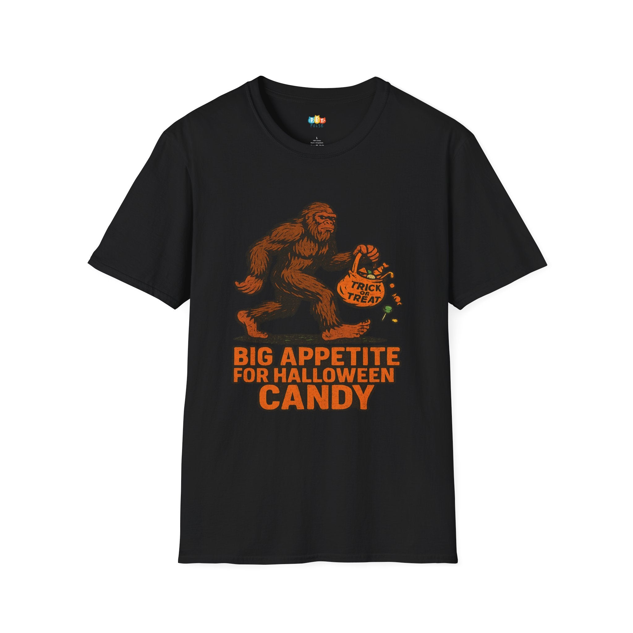 Big Appetite For Halloween Candy Bigfoot T-Shirt - Funny Sasquatch Trick or Treat Cryptid Tee
