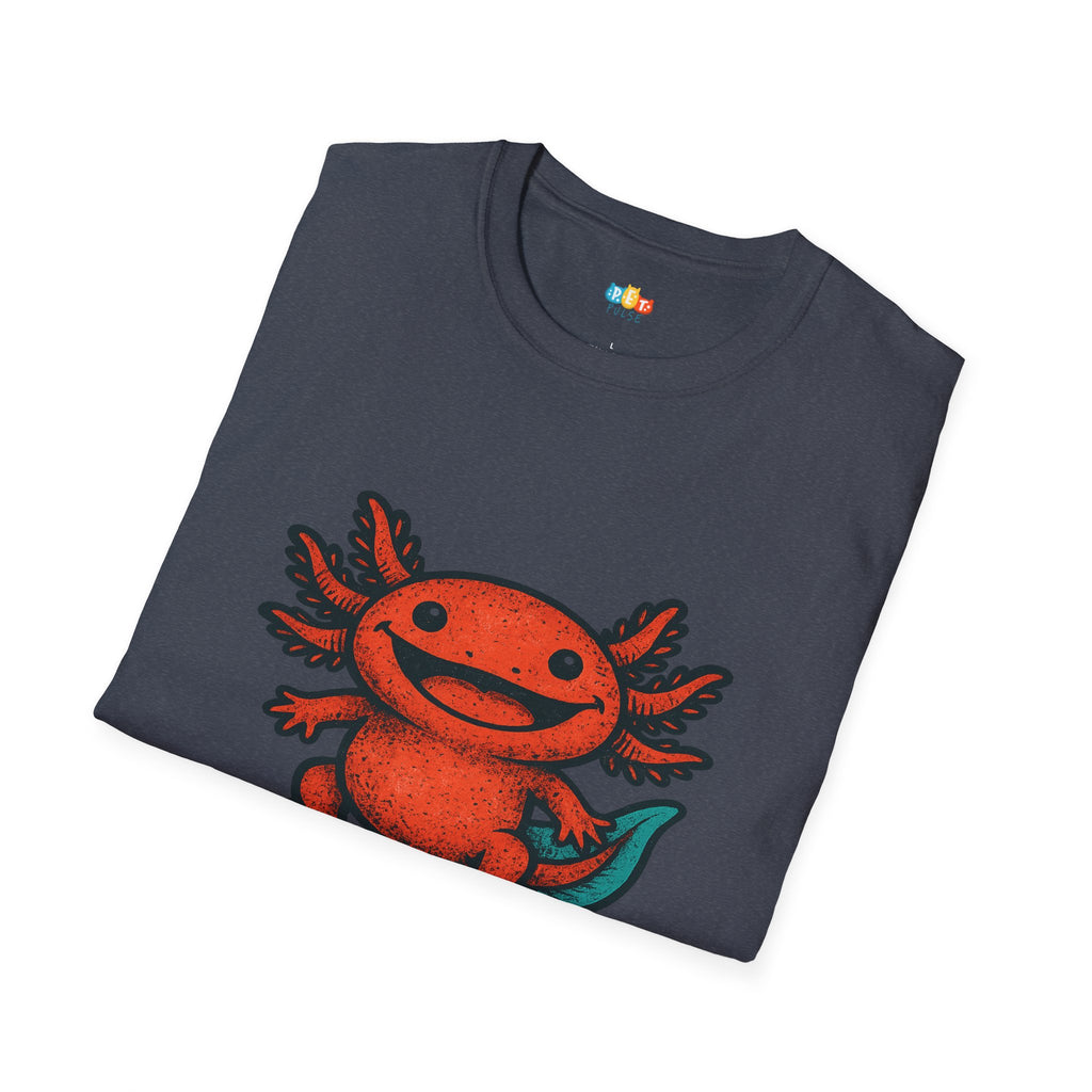 I Smile A Lotl Happy Axolotl Pun T-Shirt - Funny Animal Cute Amphibian Positive Vibes Joy Tee