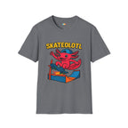 Skateolotl Rad Axolotl Skateboard T-Shirt - Funny Animal Pun Skater Cool Street Style Skateboarding Tee