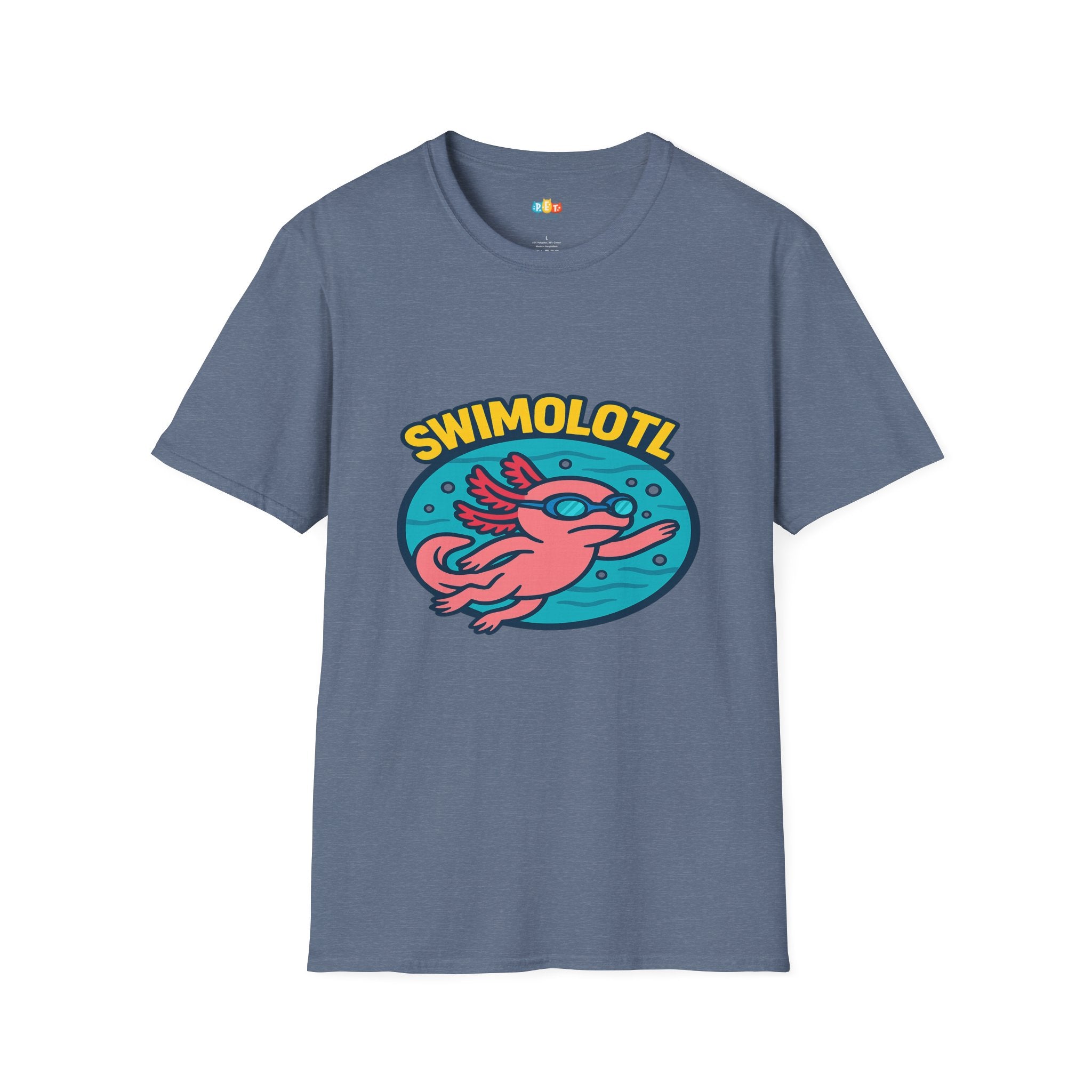 Swimolotl Athletic Axolotl Swimming T-Shirt - Funny Animal Pun Pool Swimmer Water Sports Fitness Tee