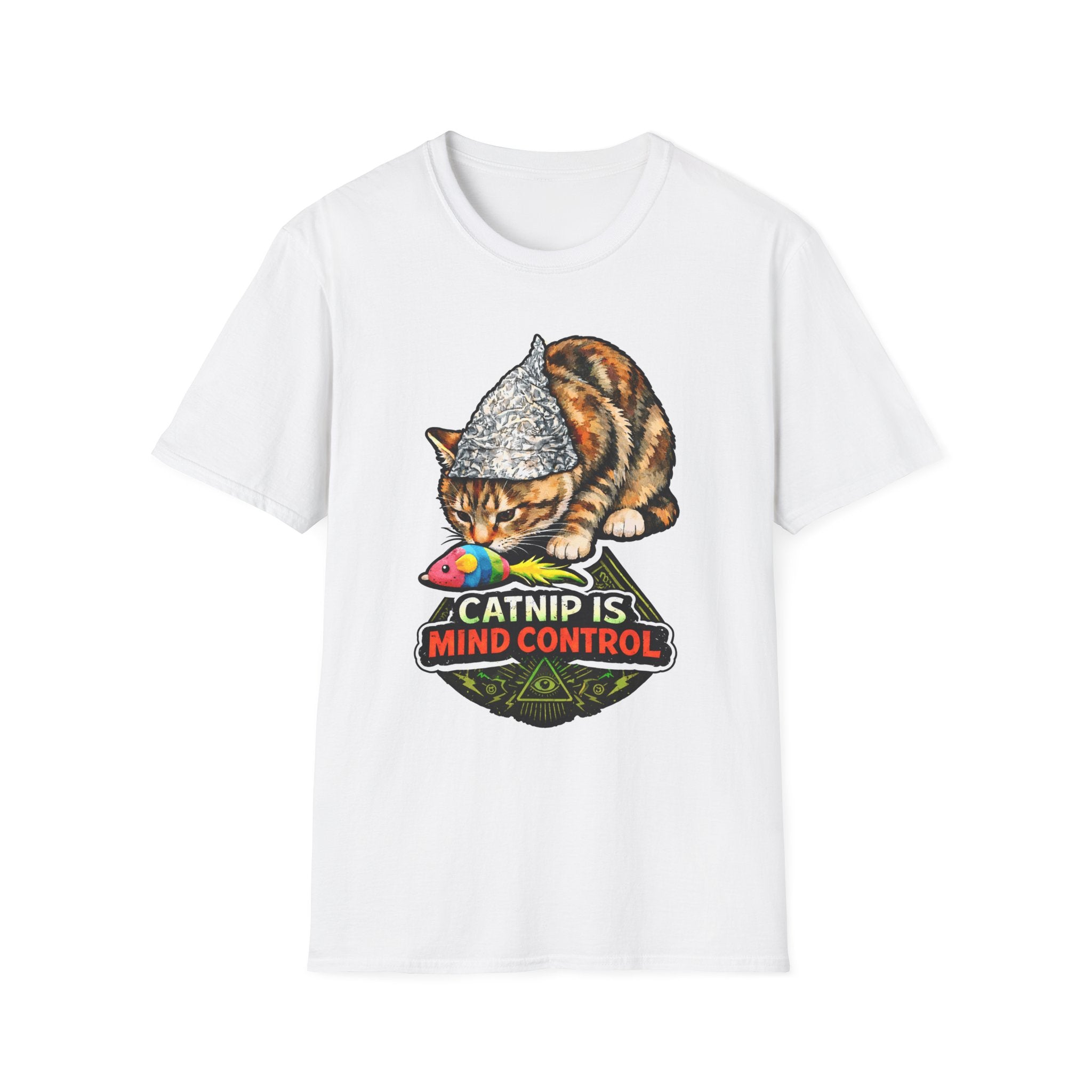 Catnip Is Mind Control Funny Conspiracy Cat T-Shirt | Cat-Spiracy Theorist Series | Pet-Spiracy Theorist Collection by PetPulse