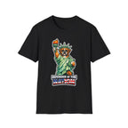 Defender of the Nation Funny Boxer Statue of Liberty T-Shirt | Lady Liberty Pups Collection by PetPulse