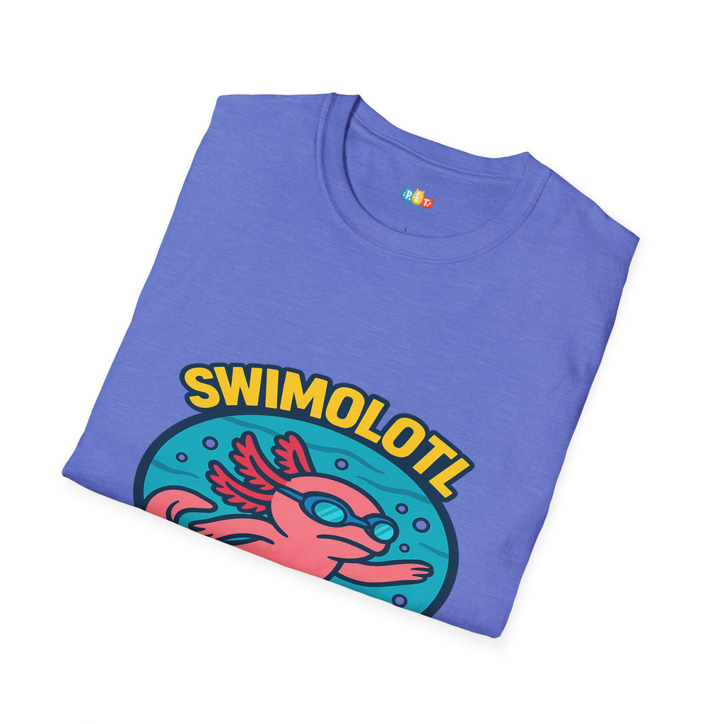 Swimolotl Athletic Axolotl Swimming T-Shirt - Funny Animal Pun Pool Swimmer Water Sports Fitness Tee