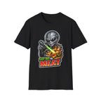 Say No to Meat Funny Alien Laser Blasting Burger T-Shirt | Cosmic Encounters Collection by PetPulse