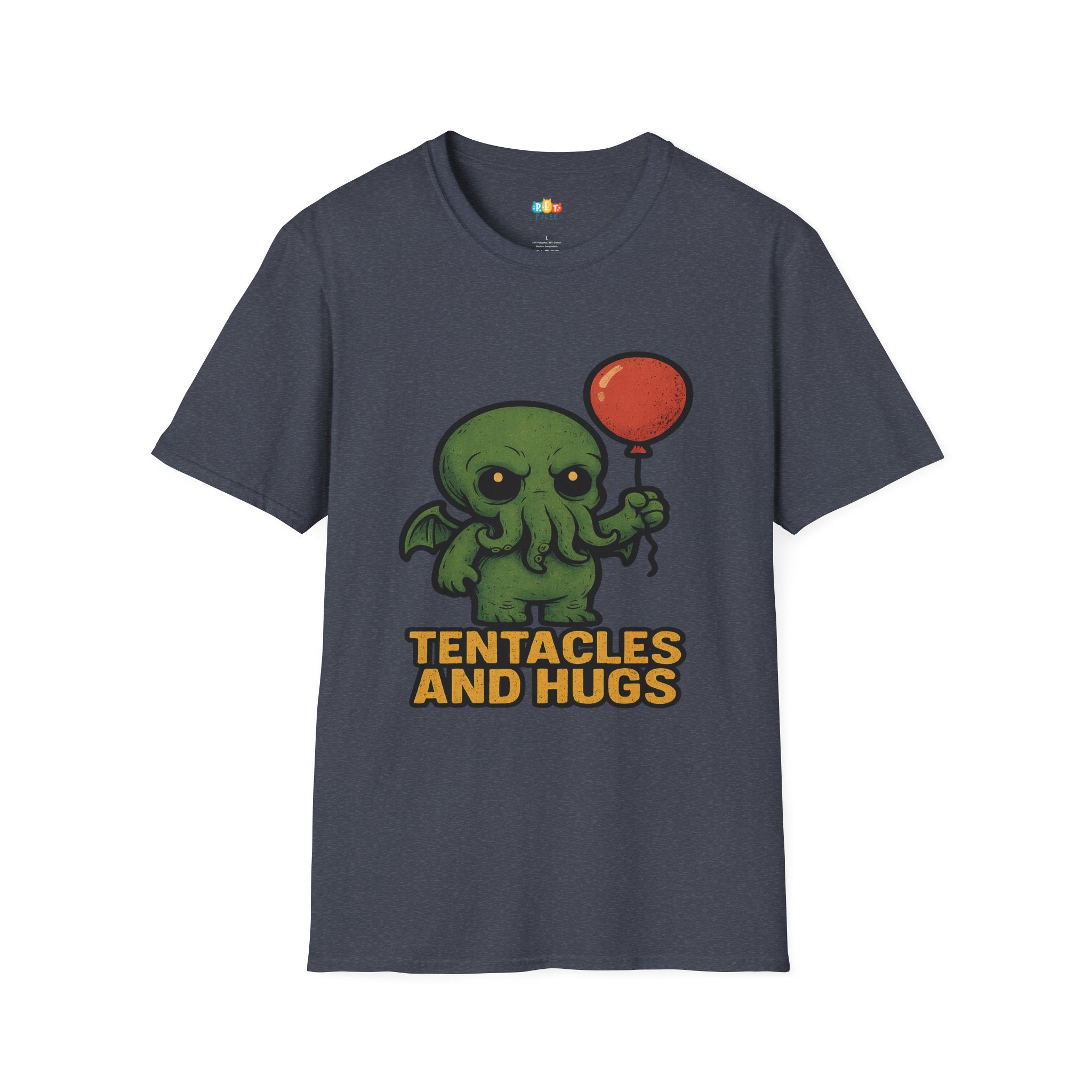 Tentacles and Hugs Cthulhu T-Shirt - Funny Cute Lovecraft Octopus Monster Horror Comedy Graphic Tee