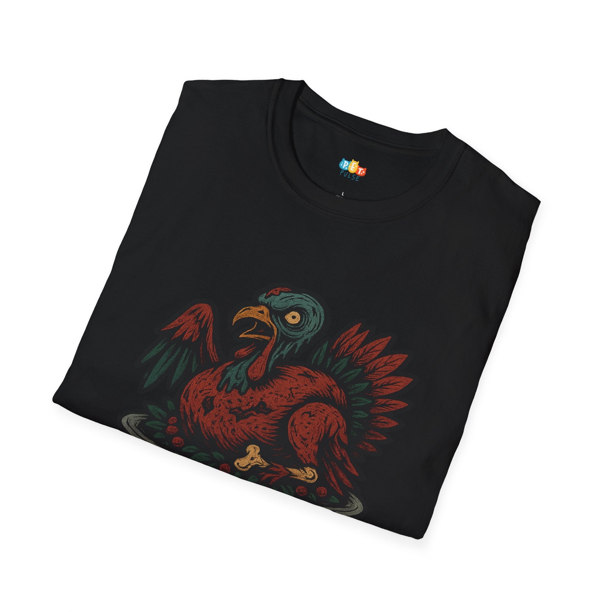 Zombie Turkeys Give No Thanks T-Shirt - Funny Thanksgiving Horror Halloween Undead Bird Graphic Tee