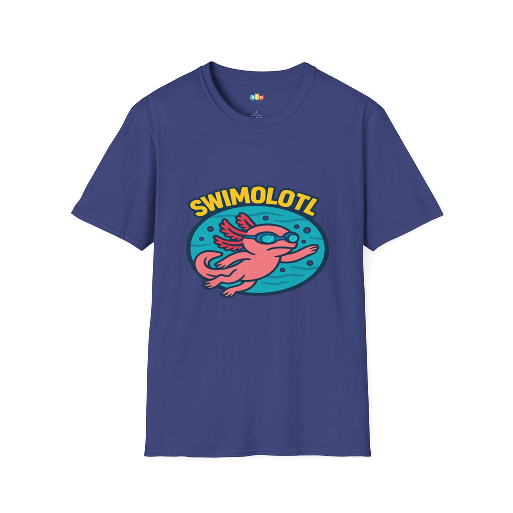 Swimolotl Athletic Axolotl Swimming T-Shirt - Funny Animal Pun Pool Swimmer Water Sports Fitness Tee