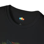 Feline Festive Christmas T-Shirt - Black Cat Holiday Wreath Vintage Christmas Spirit Xmas Tee