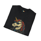 Born to Be Mythic Unicorn T-Shirt - Funny Cool Leather Jacket Biker Fantasy Magic Rebel Graphic Tee