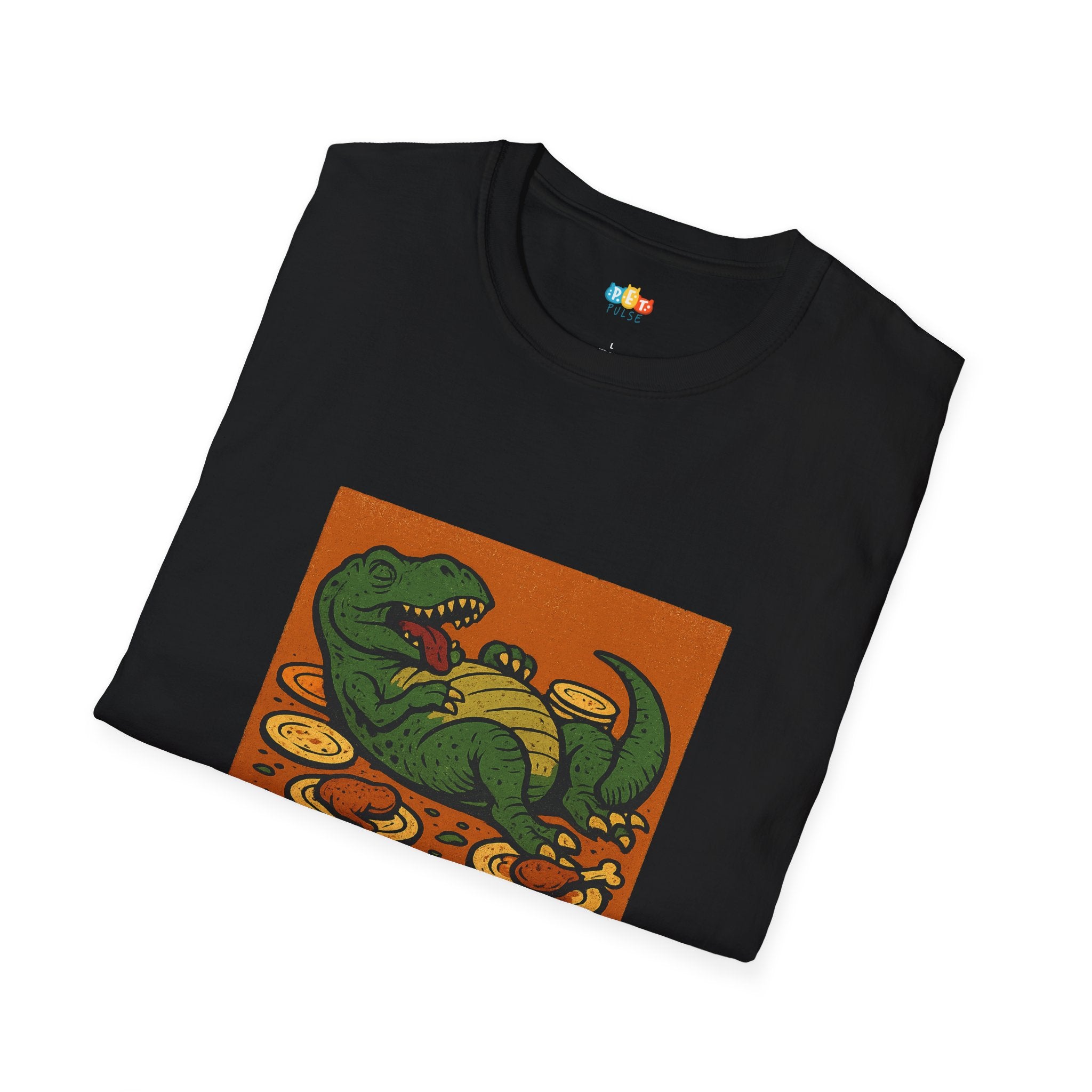 Prehistoric Food Coma Dinosaur Thanksgiving T-Shirt - Funny T-Rex Turkey Day Feast Overeating Holiday Dinner Tee