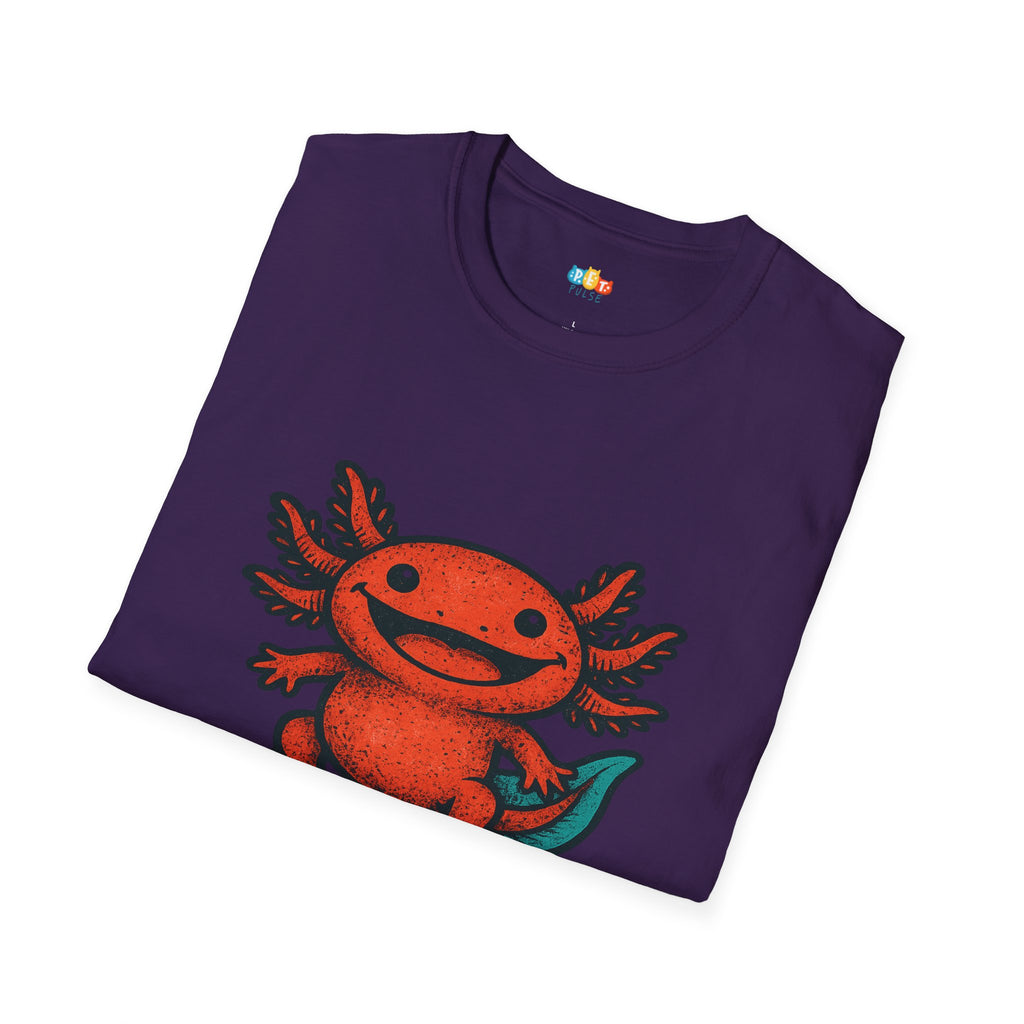 I Smile A Lotl Happy Axolotl Pun T-Shirt - Funny Animal Cute Amphibian Positive Vibes Joy Tee