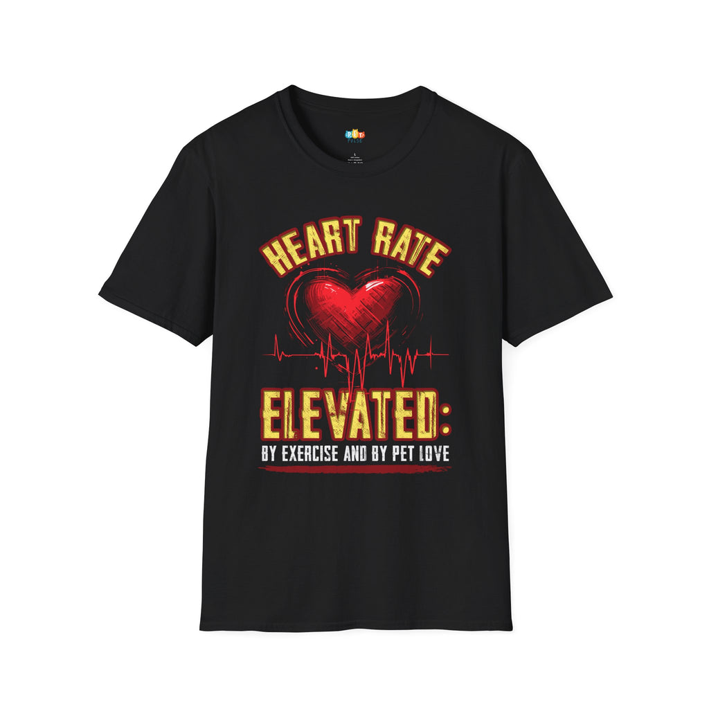 Heart Rate Elevated By Exercise And By Pet Love T-Shirt - Funny Dog Valentine's Day Fitness Pet Owner Graphic Tee