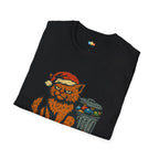 Claws Before Claus Christmas T-Shirt - Funny Feral Cat Santa Hat Ornament Destroyer Vintage Xmas Tee
