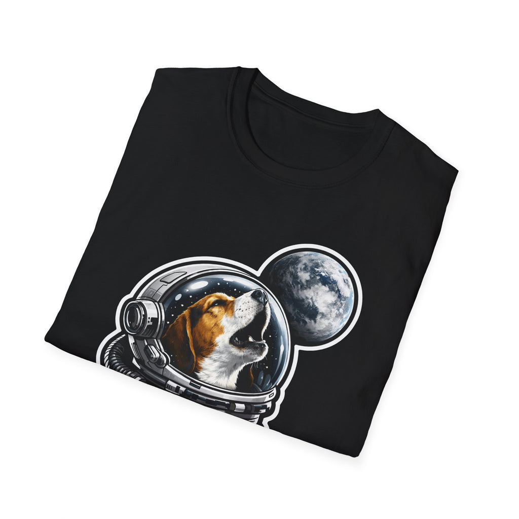 Barking at the Moon Funny Astronaut Beagle T-Shirt | Cosmic Encounters Collection by PetPulse
