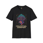Celestial Jumper Spider T-Shirt - Funny Cosmic Jumping Spider Crystal Arachnid Pet Owner Gift Tee
