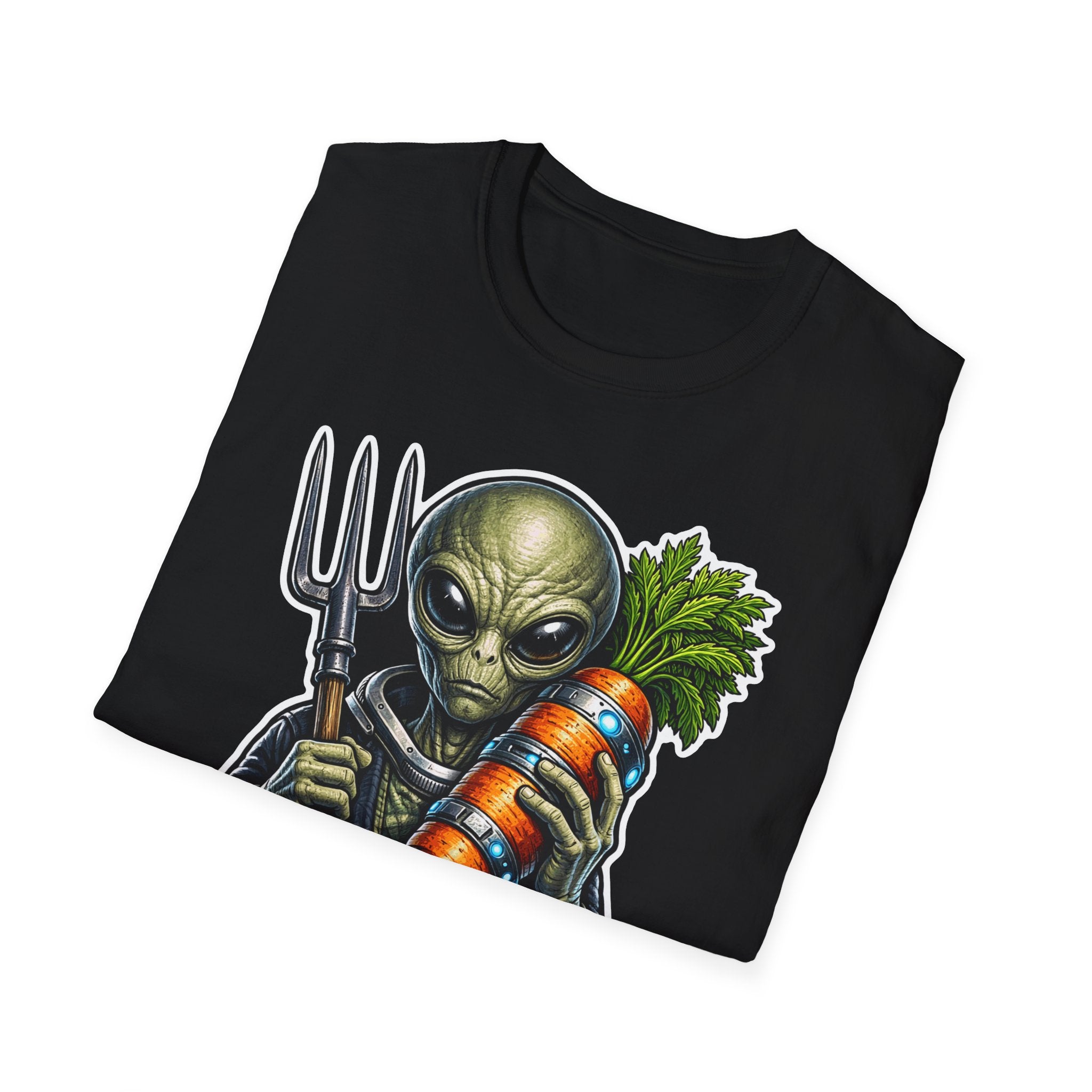 Interstellar Soil Work Funny Alien Farmer T-Shirt | Cosmic Encounters Collection by PetPulse
