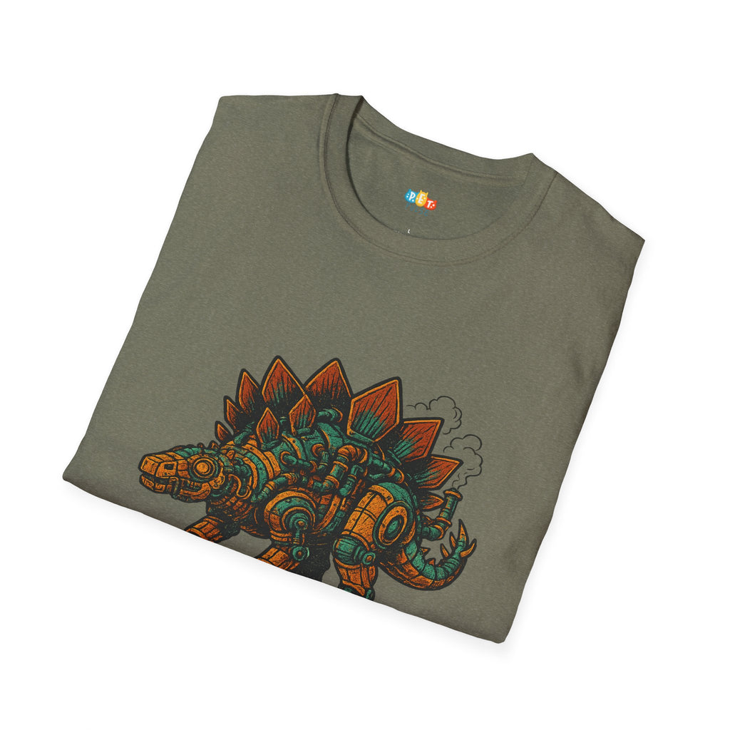 Spikes and Steam Steampunk Stegosaurus T-Shirt - Funny Mechanical Dinosaur Victorian Industrial Graphic Tee