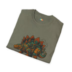 Spikes and Steam Steampunk Stegosaurus T-Shirt - Funny Mechanical Dinosaur Victorian Industrial Graphic Tee