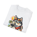 Doomscrolling Through the Dog Days of Summer Funny Husky T-Shirt | Tech Pack Collection by PetPulse