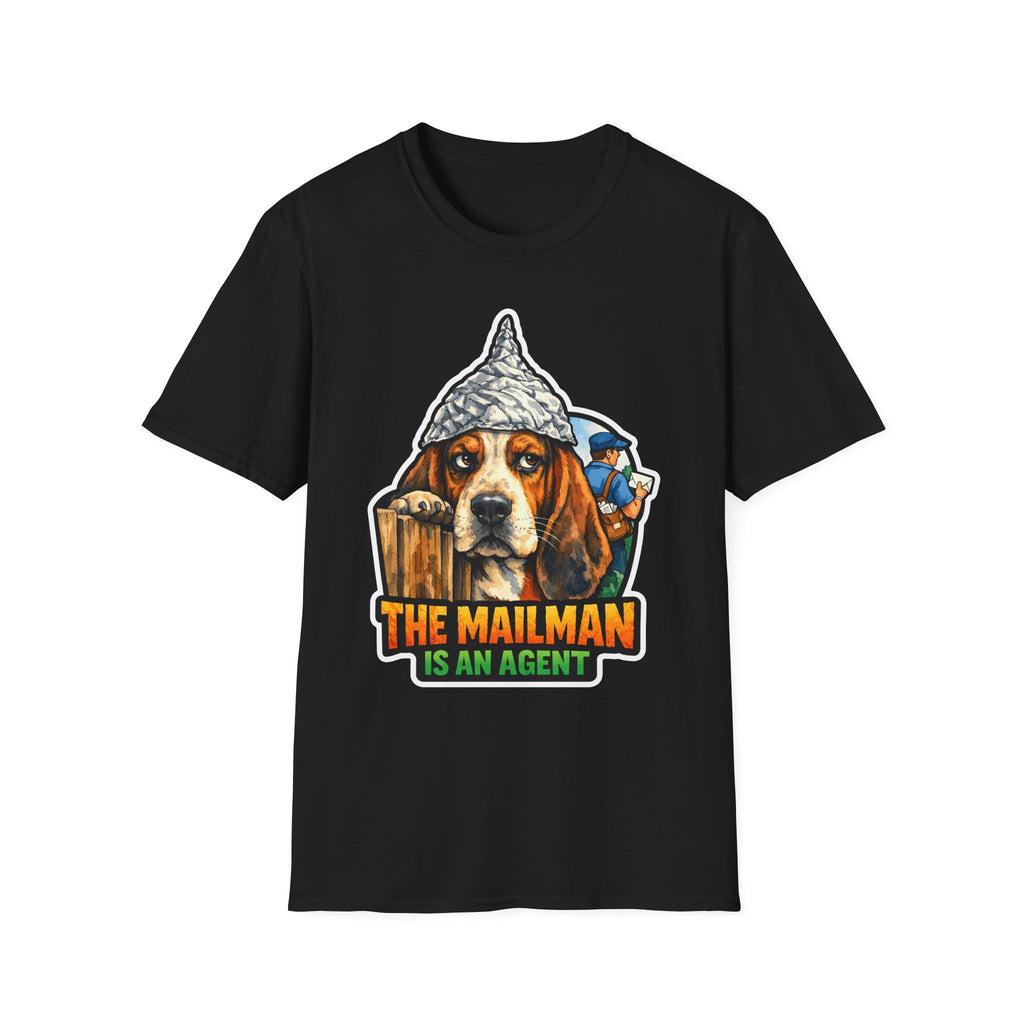 The Mailman Is an Agent Funny Conspiracy Basset Hound T-Shirt | Pet-Spiracy Theorist Collection by PetPulse