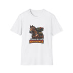 Always Bet on Horsepower Action Hero Horse T-Shirt | Tactical Rocket Launcher Horse Graphic Tee | Mane Event Collection by PetPulse