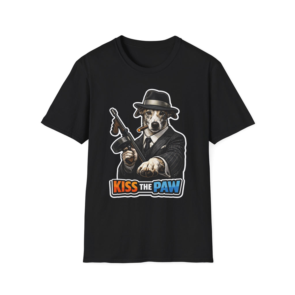Kiss the Paw Funny Mobster Greyhound T-Shirt | The Dog Father Collection by PetPulse
