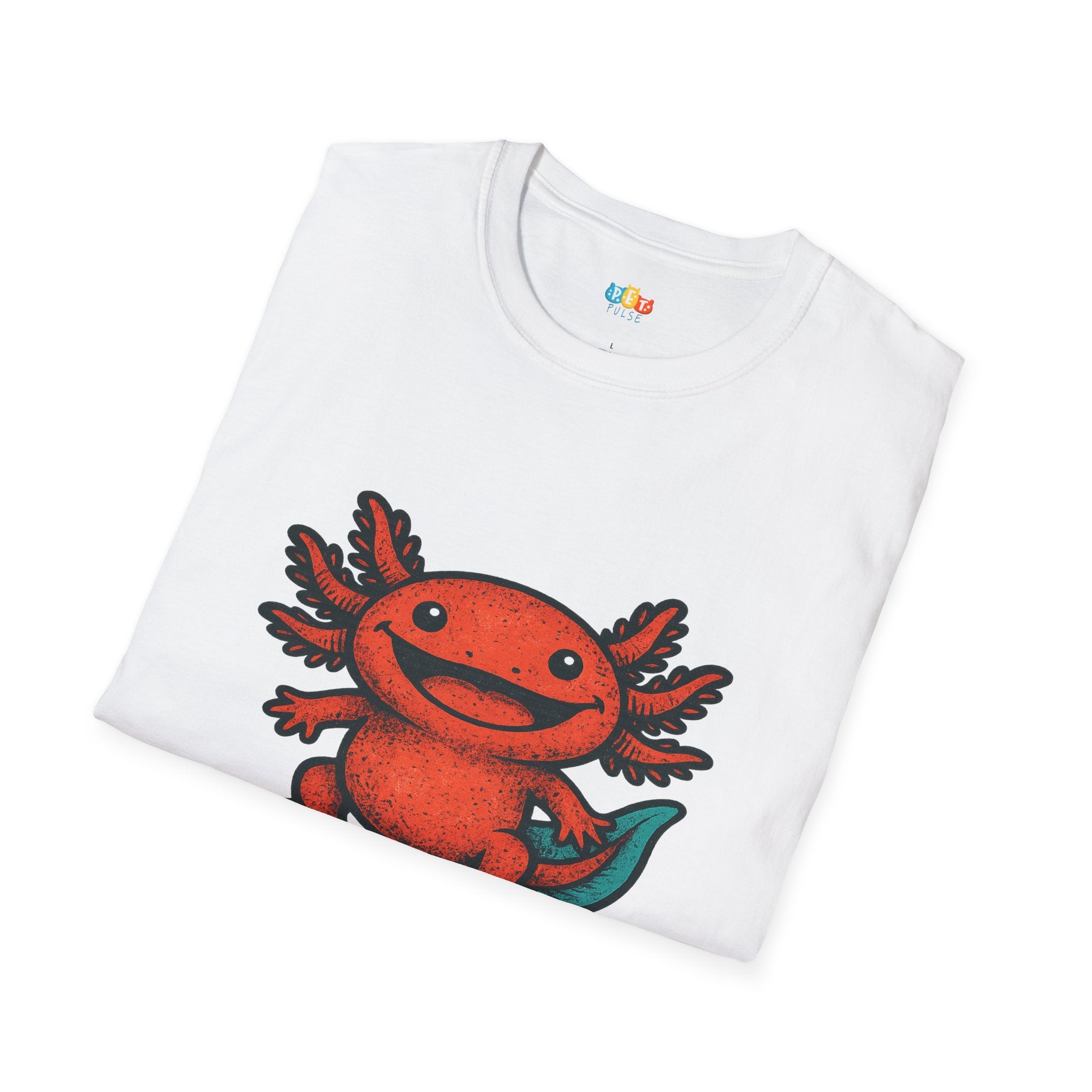 I Smile A Lotl Happy Axolotl Pun T-Shirt - Funny Animal Cute Amphibian Positive Vibes Joy Tee
