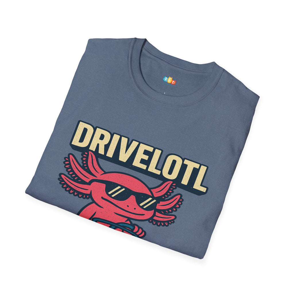 Drivelotl Cool Driving Axolotl T-Shirt - Funny Car Lover Racing Sports Car Driver Automotive Tee