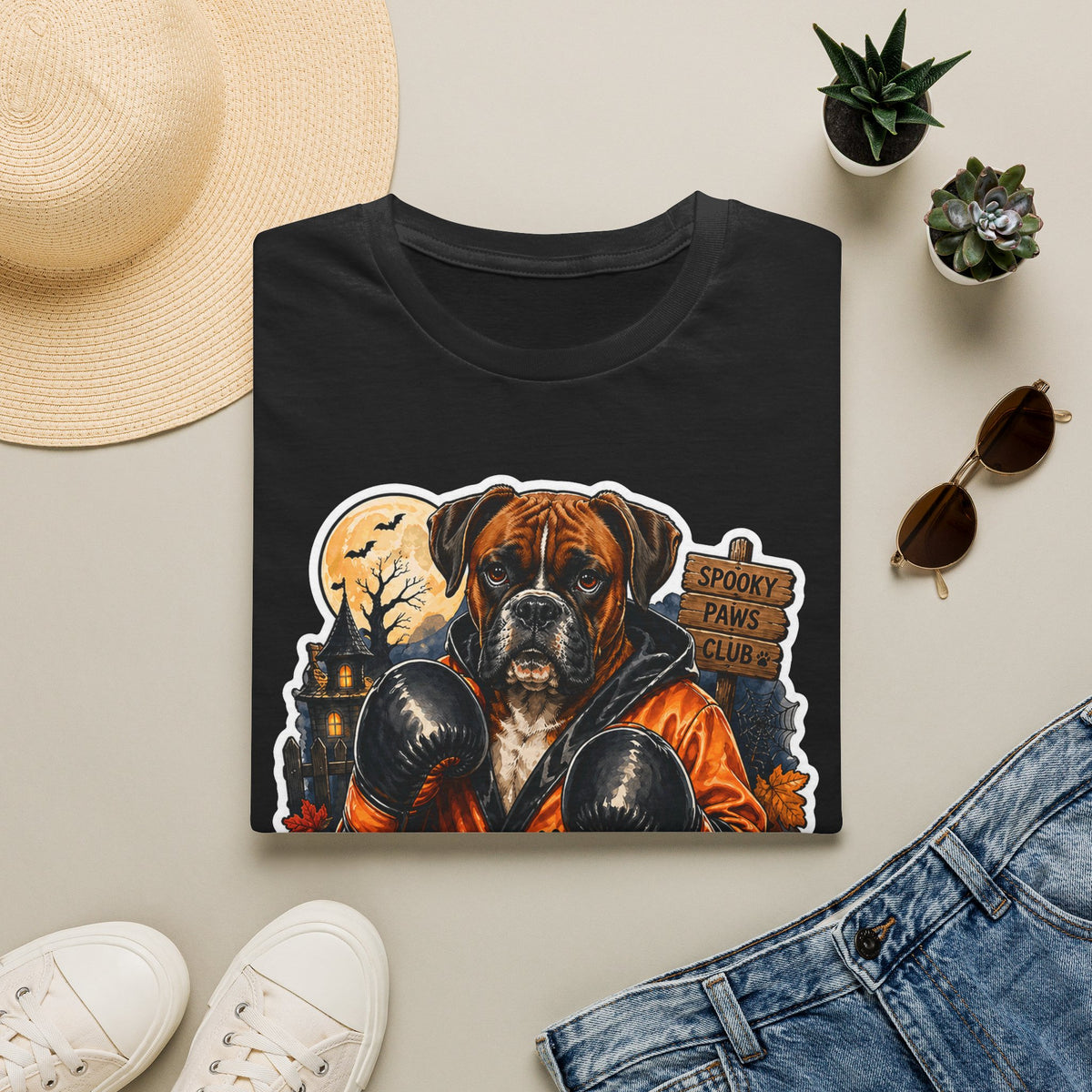 Float Like a Butterfly Bark Like a Boxer Boxing Dog T-Shirt | Halloween Pet T-Shirts Collection by PetPulse