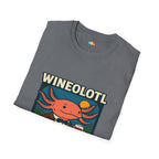 Wineolotl Sophisticated Axolotl Wine Tasting T-Shirt - Funny Animal Pun Vineyard Sommelier Classy Tee