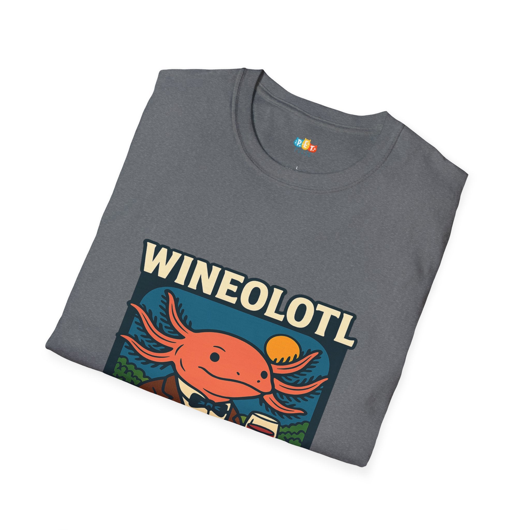 Wineolotl Sophisticated Axolotl Wine Tasting T-Shirt - Funny Animal Pun Vineyard Sommelier Classy Tee