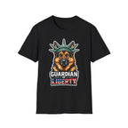 Guardian of Liberty Funny German Shepherd Statue of Liberty T-Shirt | Lady Liberty Pups Collection by PetPulse