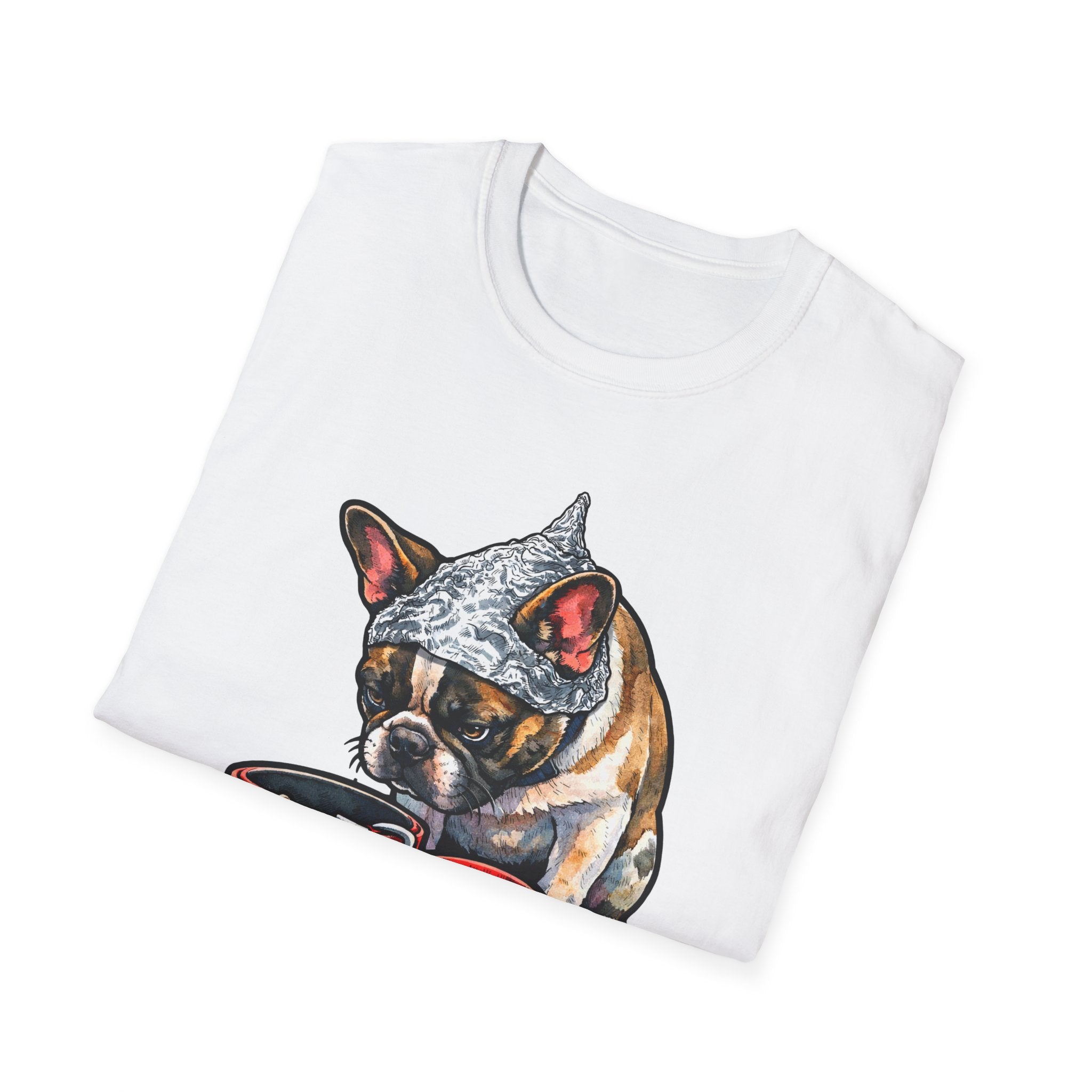The Leash Is for Control Funny Conspiracy French Bulldog T-Shirt | Pet-Spiracy Theorist Collection by PetPulse