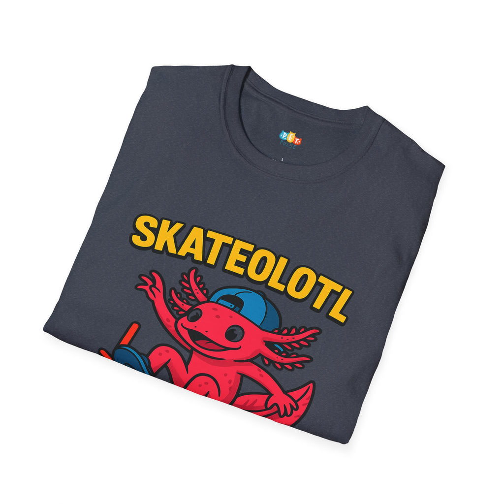 Skateolotl Rad Axolotl Skateboard T-Shirt - Funny Animal Pun Skater Cool Street Style Skateboarding Tee