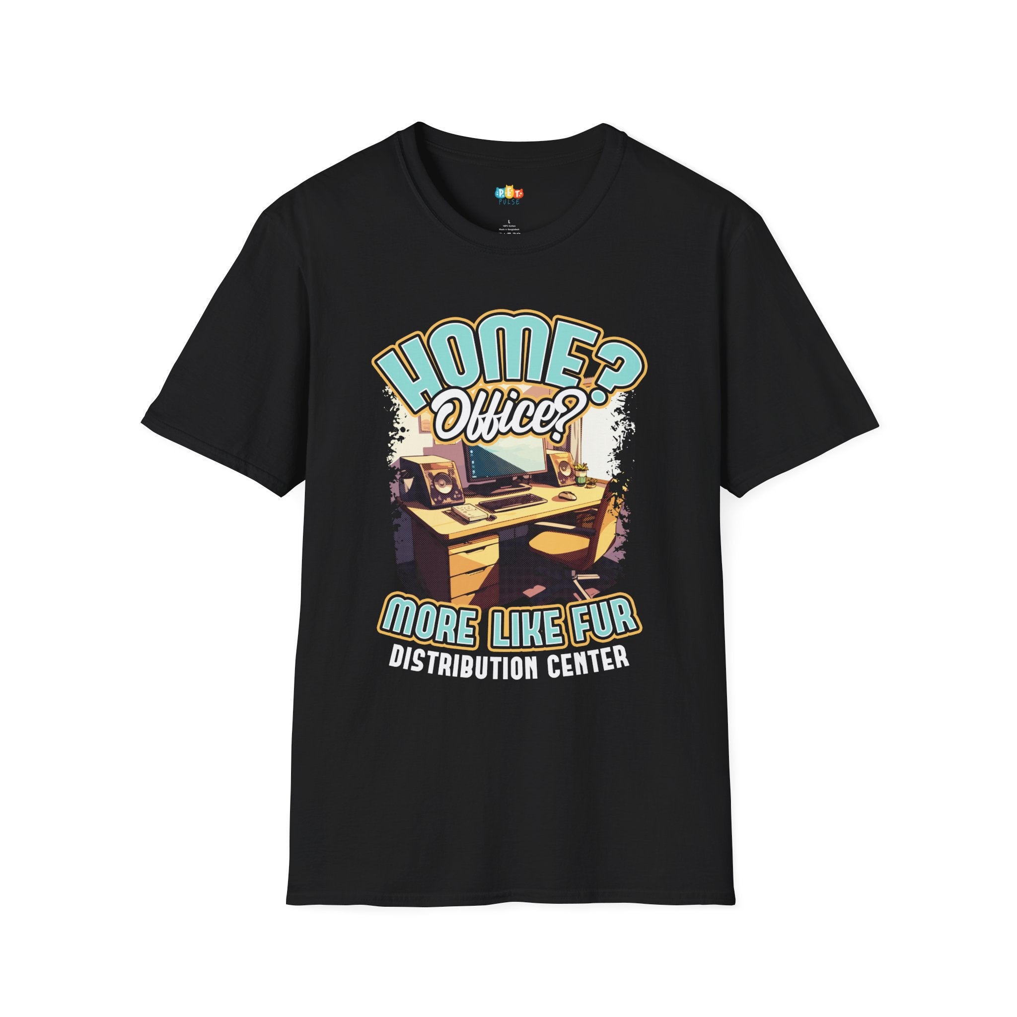 Home Office More Like Fur Distribution Center T-Shirt - Funny Pet Parent Work From Home Gift Humor Tee
