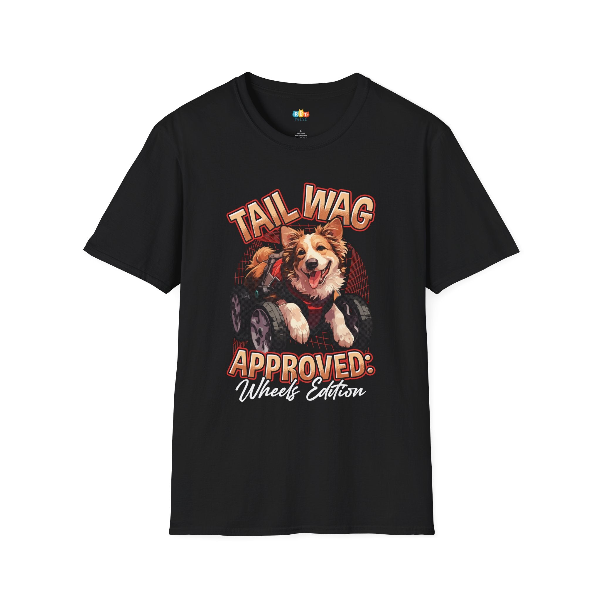 Tail Wag Approved Dog T-Shirt - Wheelchair Dog Mobility Hero Pet Parent Funny Graphic Tee
