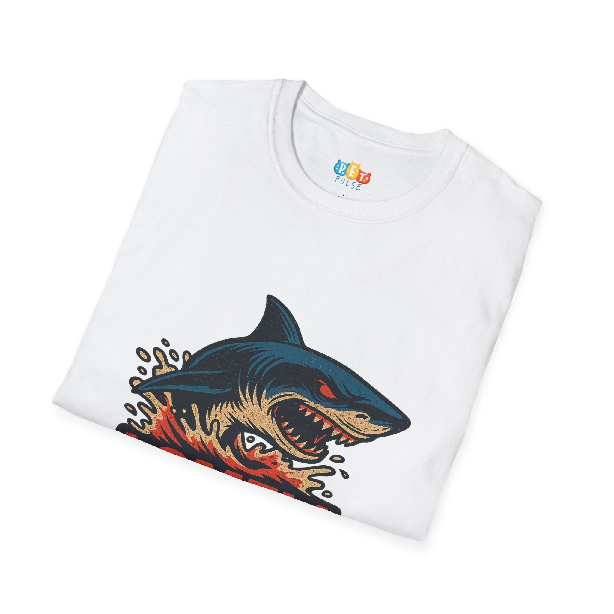"I Smell Fear" Vintage Shark Attack T-Shirt - Retro Water Splash Graphic Tee