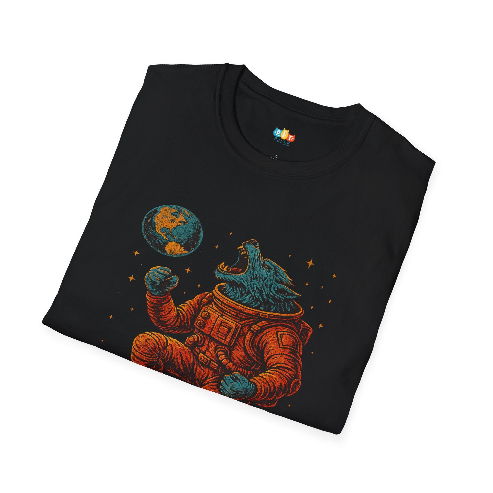 Howl At Earth Halloween T-Shirt - Werewolf Astronaut Space Horror Gothic Spooky Fall Cosmic Graphic Tee